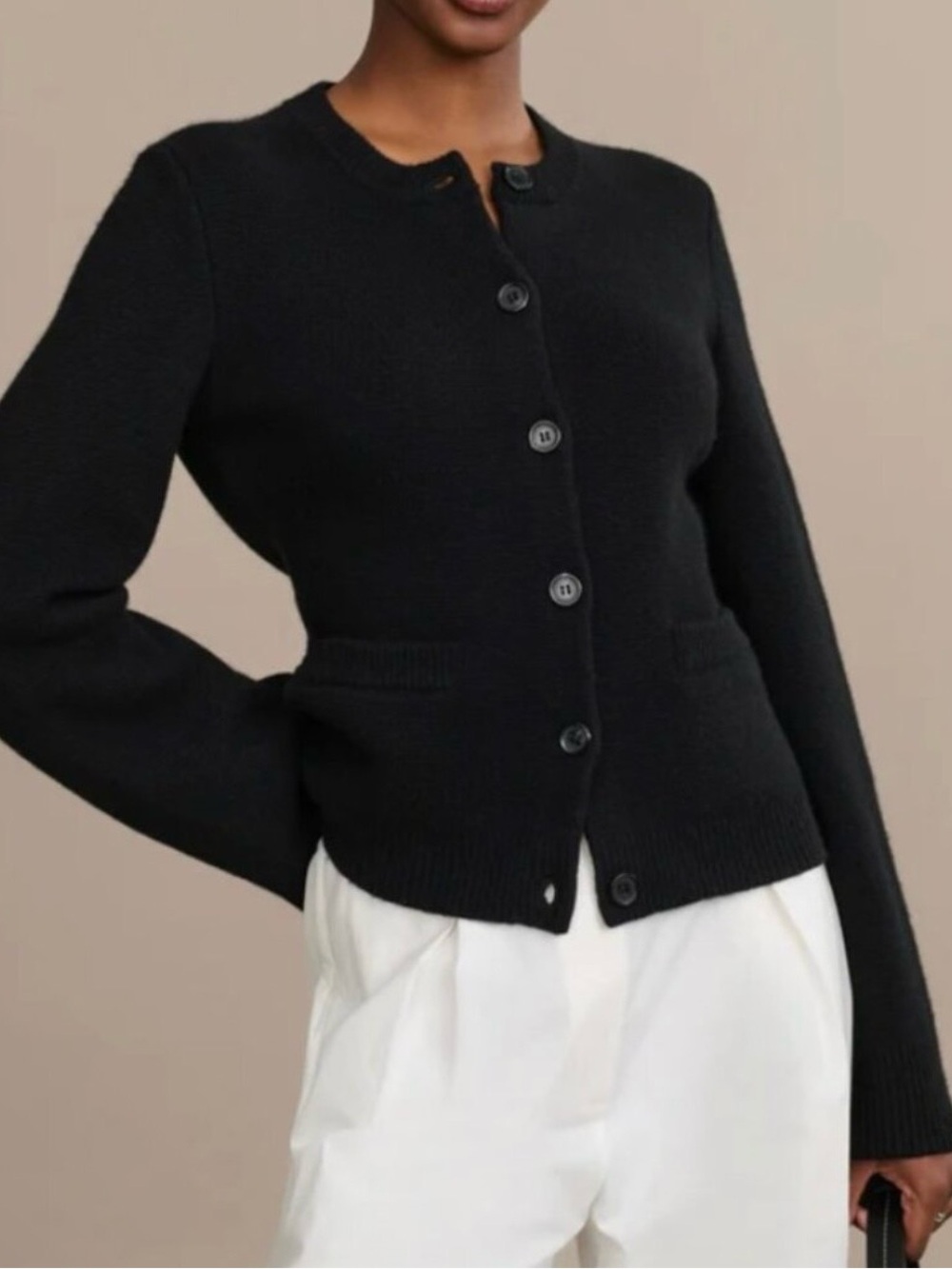 Jenni Kayne Cooper Cardigan Black Wool Cashmere Size Medium